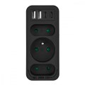 Maclean Rozdzielacz na 3 gniazdka MCE248 F/B 2xUSB-A 2xUSB-C czarny