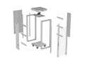 Lanberg Szafa instalacyjna rack stojąca 19" 42U 600x600 szara drzwi     przeszklone  LCD (Flat pack)