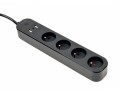 Gembird Inteligentna listwa zasilająca Tuya 4xFR 2xUSB-A 1xUSB-C Czarna
