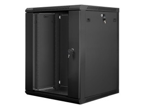 Lanberg Szafa instalacyjna wisząca 19 cali 15U 600X600mm czarna (drzwi szklane)