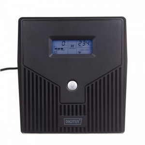Digitus Zasilacz awaryjny UPS Line-Ineractive LCD, 1000VA/600W, 2x12V/7Ah, AVR, 4xSCHUKO, USB, RS232, RJ45