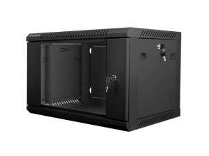 Lanberg Szafa instalacyjna wisząca 19 cali 6U 600X450mm czarna (drzwi szklane)