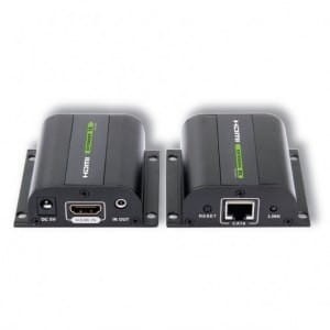Techly Extender HDMI po skrętce Cat.5e/6/6a/7 do 60m, z odbiornikiem  IR, czarny