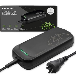Qoltec Ładowarka Pro do roweru Bosch 36V | 42V | 2A | Bosch plug |      wodoodporna + kabel zasilający