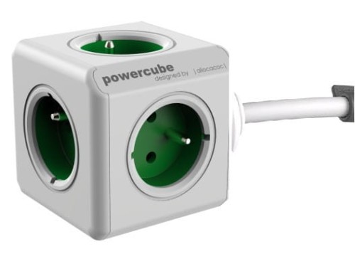 Allocacoc Listwa zasilająca PowerCube Extended 1,5m 2300GN/FREXPC Zielony