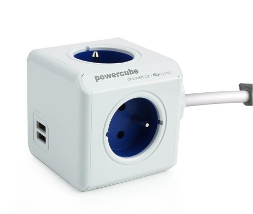 Allocacoc Listwa zasilająca PowerCube Extended USB 1,5m 2402BL/FREUPC Niebieska