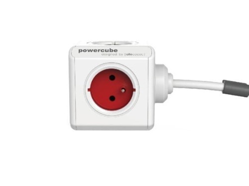 Allocacoc Listwa zasilająca PowerCube Extended USB 1,5m 2402RD/FREUPC Czerwona