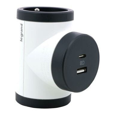 Legrand Rozgałęziacz  obrotowy 2xP+Z +USB AC-B/C