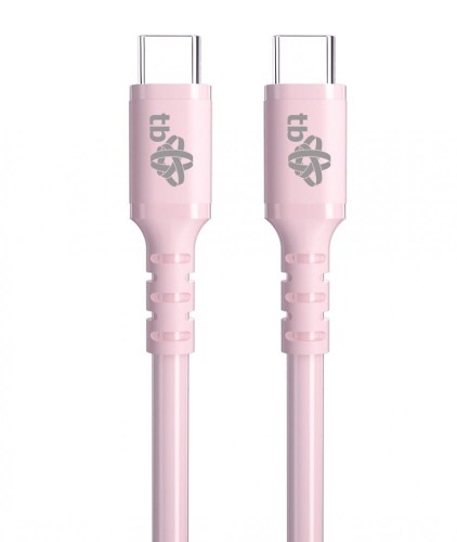 TB Kabel USB C - USB C 60W żelowy 1m różowy