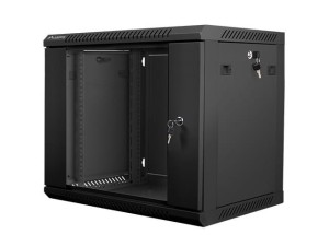 Lanberg Szafa instalacyjna wisząca 19 cali 9U 600X450mm czarna (drzwi szklane)
