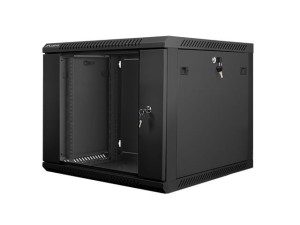 Lanberg Szafa instalacyjna wisząca 19 cali 9U 600X600mm czarna (drzwi szklane)