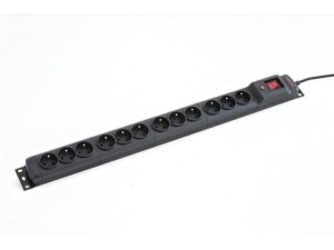 Armac Listwa przeciwprzepięciowa M12/16A Rack 19'' 1.5m czarna   (12 gniazd)