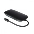 AUKEY CB-C71 aluminiowy HUB USB-C | 8w1 | RJ45 Ethernet 10/100/1000Mbps | 3xUSB 3.1 | HDMI 4k@30Hz | SD i microSD | USB-C Power Delivery 100W