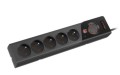 Armac Listwa zasilająca Z5 5m 5x230V 10A  Z5/50/CZ czarna
