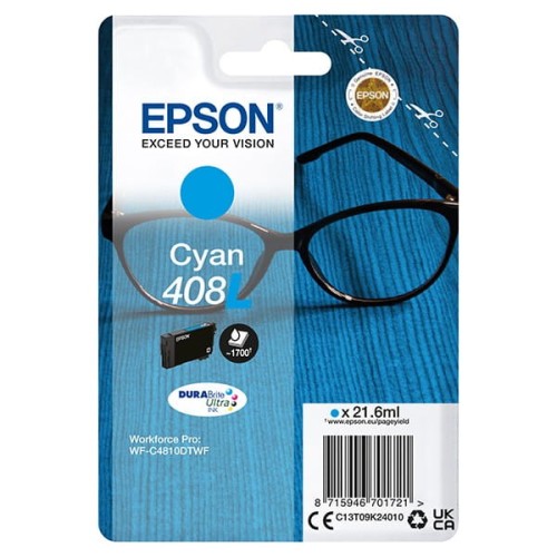 Epson oryginalny ink / tusz C13T09K24010, T09K240, 408L, cyan, 21.6ml