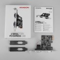 AXAGON PCEA-S2N Kontroler PCIe 2x port szeregowy RS232 250 Kbps, w zestawie SP &amp; LP