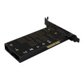 AXAGON PCEM2-DC Adapter wewnętrzny PCIe x4, 1x M.2 NVMe M-key + 1x SATA B-key slot, chłodnica, SP &amp; LP + radiator