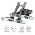 AXAGON PCEA-S4N Kontroler PCIe 4x port szeregowy RS232 250 kbps, w zestawie SP &amp; LP