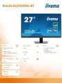 IIYAMA Monitor 27 cali ProLite XU2763HSU-B1 IPS,100HZ,ECO,3ms,SLIM,HDMI,DP,2x USB3.2 TCO,EPEAT