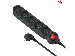 Maclean Listwa zasilająca 5g 3m MCE184 2300W Czarna