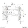 Neomounts Uchwyt ścienny LEVEL-750 Wall Mount (XL, 125 kg, uchylny, zabezpieczenie przed przechyleniem)