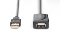 Digitus Przedłużacz/Extender USB 2.0 HighSpeed Typ USB A/USB A M/Ż aktywny, czarny 5m