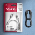 AXAGON BUCM2-CM20AB Kabel USB-C - USB-C, 2.0m 5A charging, ALU, 240W PD, oplot, USB2.0, czarny