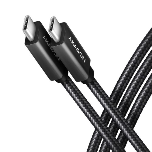 AXAGON BUCM32-CM15AB Kabel USB-C - USB-C 3.2 Gen 2, 1.5m, PD 100W, 5A, 4K HD, ALU, oplot, czarny
