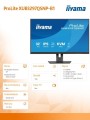 IIYAMA Monitor 32 cale XUB3297QSNP-B1 IPS,QHD,USB-C DOCK (95W), USB HUB 4x, KVM,  RJ45, GW 5 LAT