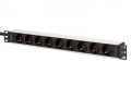 Digitus Listwa zasilająca PDU Rack 19", 9 gniazd Schuko CEE 7/3 (45°), kabel 2m wtyk IEC C20, 16A, aluminiowa