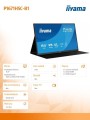 IIYAMA Monitor 15.6 cala P1671HSC-B1 IPS,FHD,miniHDMI,2xUSBC,250cd,8ms,2x1W,  0,7kg