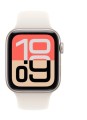Apple Watch SE 3 GPS koperta 40 mm z aluminium w kolorze księżycowej poświaty, pasek sportowy w kolorze księżycowej poświaty - rozmiar M/L