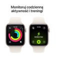 Apple Watch SE 3 GPS koperta 40 mm z aluminium w kolorze księżycowej poświaty, pasek sportowy w kolorze księżycowej poświaty - rozmiar M/L
