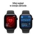 Apple Watch Series 11 GPS + Cellular, koperta 46 mm z tytanu w kolorze łupku, pasek sportowy w kolorze czarnym - rozmiar M/L