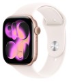 Apple Watch Series 11 GPS+Cellular, koperta 42 mm z aluminium w kolorze różowego złota, pasek sportowy w kolorze łagodnego różu - rozmiar M/L