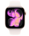 Apple Watch Series 11 GPS+Cellular, koperta 42 mm z aluminium w kolorze różowego złota, pasek sportowy w kolorze łagodnego różu - rozmiar M/L