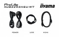 IIYAMA Monitor 22 cale XUB2293HSU-W7 IPS, 100Hz, Pivot, HAS(150mm), 300cd,   BIAŁY