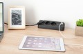 Digitus Listwa zasilająca biurkowa, 3 gniazda Schuko, 2x USB-A (2x 12W), 1x USB-C (30W) z zaciskiem na blat, kabel 1,5m, czarna