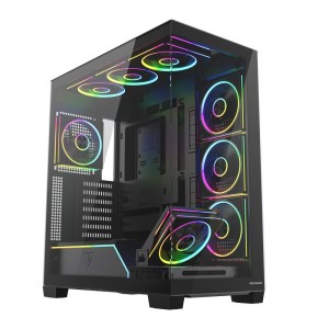 MODECOM Obudowa PC VOLCANO STELLAR PLUS ARGB MIDI 8F Czarna