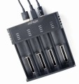 Gembird Ładowarka akumulatorów USB Ni-MH + Li-ion, czarna