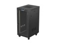 Lanberg Szafa instalacyjna rack stojąca 19" 24U  600x800 czarna drzwi przeszklone LCD ( Flat pack) V2