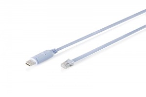 Digitus Kabel adapter do konsoli USB-A 2.0 męski do RJ45 | Chipset FTDI (FT232RNL) | jasnoniebieski | 1.8m