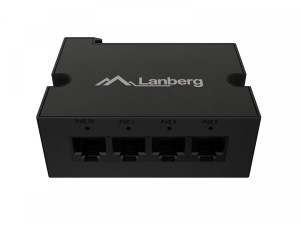 Lanberg Przełącznik Din-Fe4-At-30W 1xIn 3xOut 100MB PoE Extender Fast Ethernet Din Rail at 30W