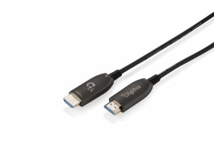 Digitus Kabel połączeniowy hybrydowy HDMI AOC | HDMI-A męski-męski | HDMI 2.1 | UHD-2 8K@60Hz | 48Gbps |HDR, eARC, HDCP 2.2, CEC | 80m