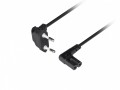 Lanberg Kabel zasilający EURO ( radiowy) CEE 7/16 - IEC 320 C7 3m kątowy VDE czarny