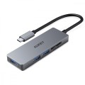 AUKEY HUB USB-C CB-C63 aluminiowy | Ultra Slim | 4w1 | 3xUSB 3.1 | 1xMicroSD i SD